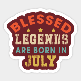 Blessed Legends Are Born In July Funny Christian Birthday Sticker